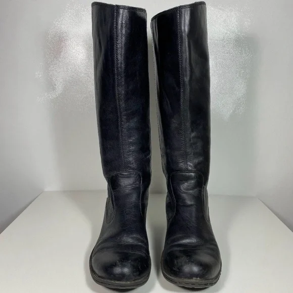 B.O.C Born Women Leather Boots Riding Boots Knee High / Tall Black Sz 7 /38 - Picture 5 of 7
